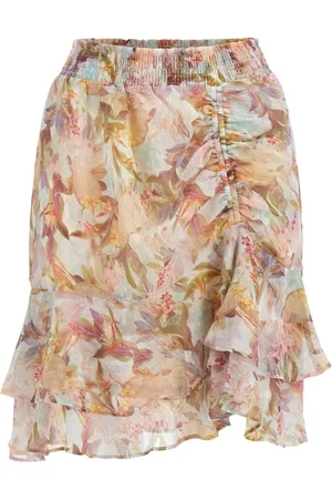 Guess Femme, Jupes, Multicolore, Taille: 36 FR Jupe Élégante aux Genoux à Motif Floral