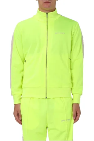 Palm Angels Homme, Sweatshirts et sweats à capuche, Jaune, Taille: L Veste de Piste Jaune Néon Activewear
