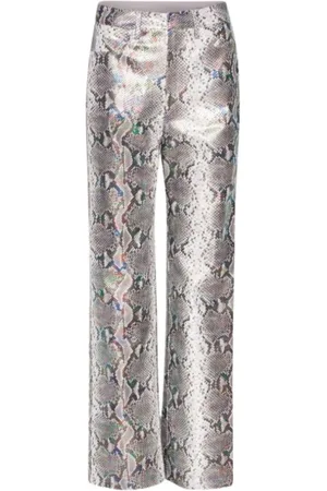 ROTATE Femme, Pantalons, Gris, Taille: 38 FR Pantalon large