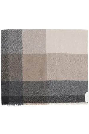 Brunello Cucinelli Homme, Accessoires, Multicolore, Taille: ONE Size Écharpe en Laine et Cachemire à Carreaux