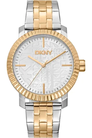 DKNY Femme, Accessoires, Gris, Taille: ONE Size Montre Analogique Sophistiquée en Quartz avec Deployant Clasp