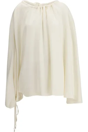 GABRIELA HEARST Femme, Blouses et Chemises, Blanc, Taille: 40 FR Haut à Cordon Asymétrique avec Charms en Or Rose