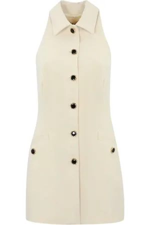 Twin-Set Femme, Robes, Blanc, Taille: 40 FR Robe chemise sans manches classique