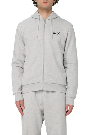 sun68 Homme, Sweatshirts et sweats à capuche, Gris, Taille: M Sweat à Capuche en Polaire Gris Activewear