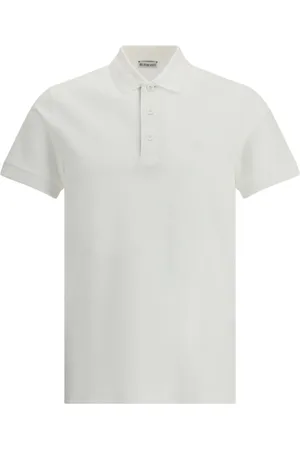 Burberry Homme, Tops, Blanc, Taille: XL Polo avec Equestrian Knight