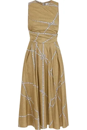 Elisabetta Franchi Femme, Robes, Multicolore, Taille: 42 FR Robe midi à imprimé intégral