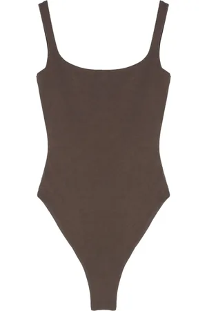 Entire Studios Femme, Tops, Brun, Taille: 40 FR Body col carré coton élasthanne