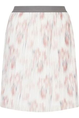 Armani Exchange Femme, Jupes, Blanc, Taille: 36 FR Jupe Blanche Plissée Coupe Douce Femme