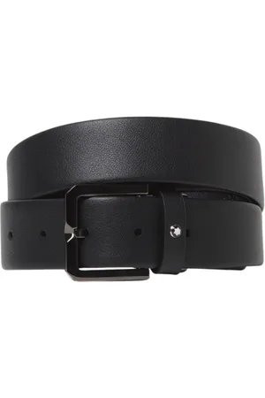 Montblanc Homme, Accessoires, Noir, Taille: ONE Size Ceinture Classique Réversible en Cuir
