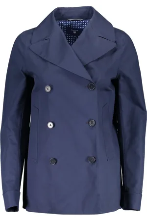 GANT Femme, Vestes, Bleu, Taille: 38 FR Veste Sportive Bleue Manches Longues Bouton Logo