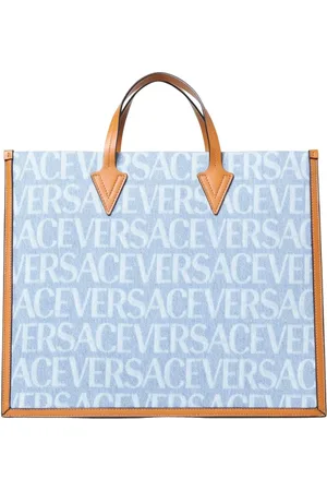 VERSACE Homme, Sacs, Bleu, Taille: ONE Size Sac fourre-tout en denim imprimé