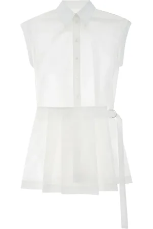 Helmut Lang Femme, Robes, Blanc, Taille: 40 FR Robe Chemise Mini en Coton Blanc