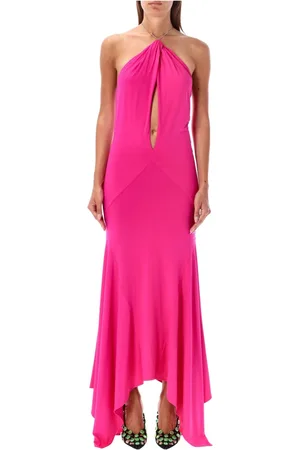 The Attico Femme, Robes, Rose, Taille: 38 FR Robe en Jersey Rose avec Encolure Américaine