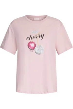 Liu Jo Femme, Tops, Rose, Taille: 40 FR T-shirt en coton à motif graphique