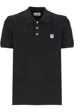 Maison Kitsuné Homme, Tops, Noir, Taille: S Polo Noir avec Logo Renard