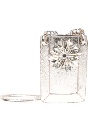 BALDININI Femme, Accessoires, Gris, Taille: ONE Size Light gold laminated leather phone holder