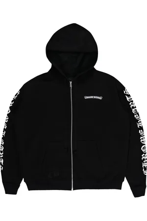 CHROME HEARTS Homme, Sweatshirts et sweats à capuche, Noir, Taille: L Sweat à Capuche Gothique Noir avec Logo Scroll