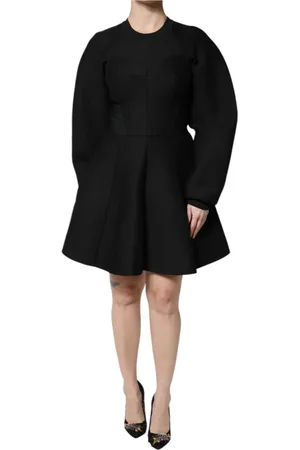 Dolce & Gabbana Femme, Robes, Noir, Taille: 34 FR Robe Mini A-line en Coton Noir
