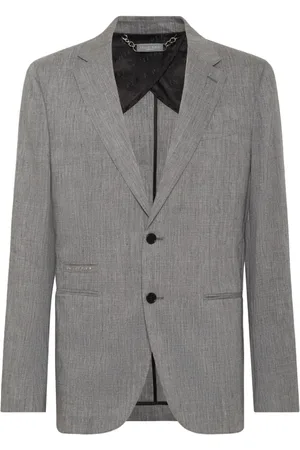 Philipp Plein Homme, Vestes, Gris, Taille: 2XL Blazer Élégant avec Design Unique