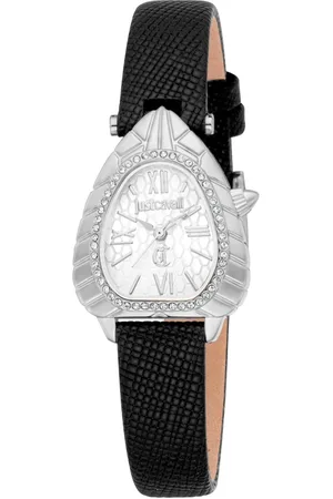 Roberto Cavalli Femme, Accessoires, Noir, Taille: ONE Size Élégante Montre à Quartz en Acier Inoxydable