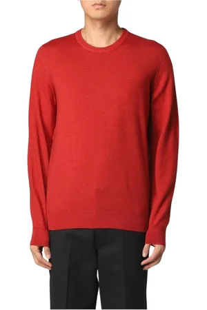 DRUMOHR Homme, Pulls, Rouge, Taille: M Pull col rond en laine mérinos rouge
