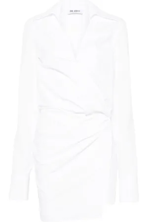 The Attico Femme, Robes, Blanc, Taille: 36 FR Robe Chemise Blanche Style Élégant