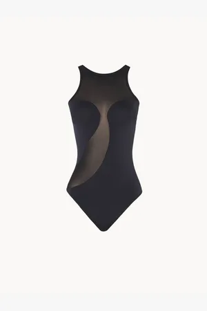 Wolford Femme, Maillots de bain, Noir, Taille: 38 FR Body transparent avec des sections contrastées inspirées des vagues