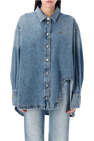 The Attico Femme, Blouses et Chemises, Bleu, Taille: 36 FR Chemise en Denim Bleu Ciel Diana