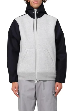 SACAI Homme, Sweatshirts et sweats à capuche, Gris, Taille: S Sweat à Capuche ZipUp Colorblock Gris