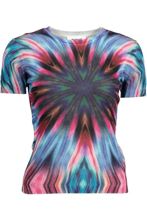 Desigual Femme, Tops, Multicolore, Taille: 44 FR Pull Femme en Viscose Bleu