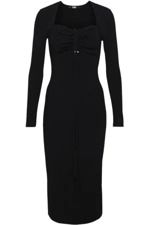 Karl Lagerfeld Femme, Robes, Noir, Taille: 38 FR Abito Long Sleeve CUT OUT