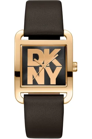 DKNY Femme, Accessoires, Noir, Taille: ONE Size Élégante Montre en Cuir pour Femme
