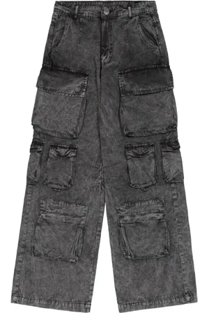 Alpha Industries Femme, Jeans, Gris, Taille: 38 FR Pantalon Cargo Multipoches Coton Gris Foncé