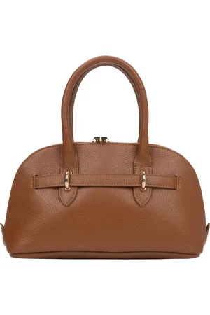 Estro Femme, Sacs, Brun, Taille: ONE Size Sac à Bandoulière en Cuir Marron pour Femme Fabriqué en Italie Er00117427