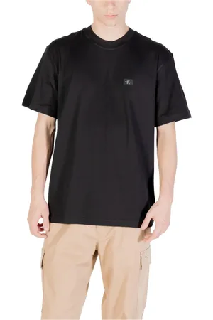 Calvin Klein Homme, Tops, Noir, Taille: XL T-shirt Noir en Coton Col Rond