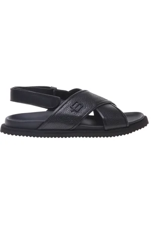 BALDININI Homme, Chaussures, Noir, Taille: 44 EU Sandal in tumbled and leather