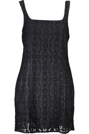 Desigual Femme, Robes, Noir, Taille: 40 FR Robe Courte Noire Encolure Carrée