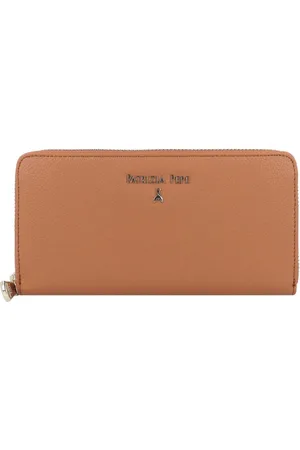 Patrizia Pepe Femme, Accessoires, Brun, Taille: ONE Size Portefeuille en cuir marron & porte-cartes