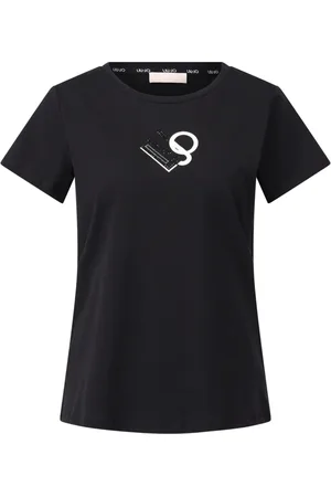 Liu Jo Femme, Tops, Noir, Taille: 40 FR T-shirt avec logo imprimé et touche glamour