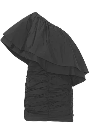 ROTATE Femme, Robes, Noir, Taille: 40 FR Robe Noire Plissée Une Épaule