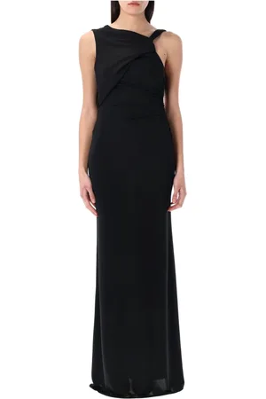 Andamane Femme, Robes, Noir, Taille: 34 FR Robe Maxi Noire Drapée