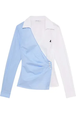 Patrizia Pepe Femme, Blouses et Chemises, Multicolore, Taille: 34 FR Chemise à col croisé avec boutons drapés