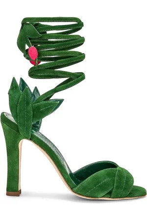 Manolo Blahnik Femme, Chaussures, Vert, Taille: 36 EU Sandales Vertes Élèvent Style