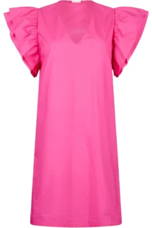 Liu Jo Femme, Robes, Rose, Taille: 34 FR Robe Courte en Coton à Volants