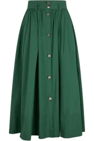 Liu Jo Femme, Jupes, Vert, Taille: 40 FR Jupe Midi Wild Jungle avec Poches