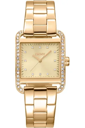 DKNY Femme, Accessoires, Jaune, Taille: ONE Size Montre Analogique Élégante en Acier Inoxydable