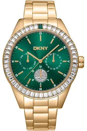 DKNY Femme, Accessoires, Jaune, Taille: ONE Size Montre chronographe élégante en acier avec quartz