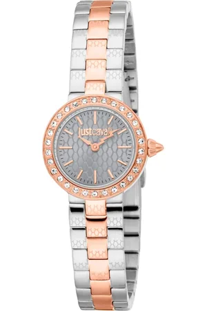 Roberto Cavalli Femme, Accessoires, Jaune, Taille: ONE Size Élégante Montre Analogique en Acier Inoxydable
