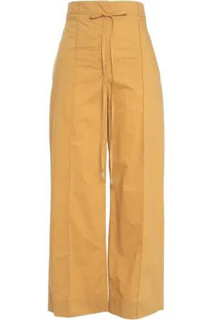 Liu Jo Femme, Pantalons, Jaune, Taille: 40 FR Pantalon Large Taille Haute Jaune