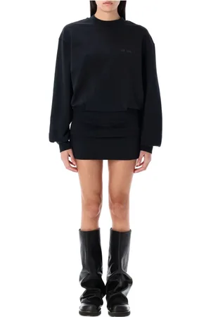 The Attico Femme, Robes, Noir, Taille: 36 FR Robe Mini en Molleton Noire